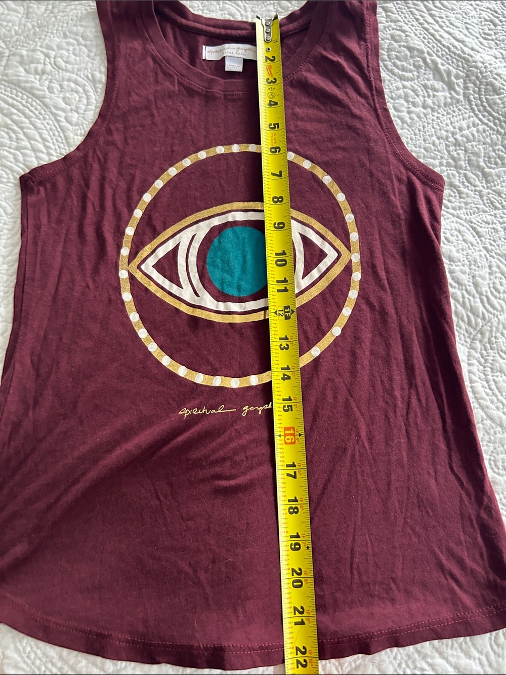 Spiritual Gangster Burgundy Eye Graphic Muscle Tank - Picture 6 of 7